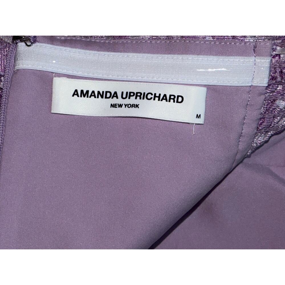 Amanda Uprichard Fae Mini Dress Lavender Brocade Light Purple Strapless Sheath M - Picture 4 of 9